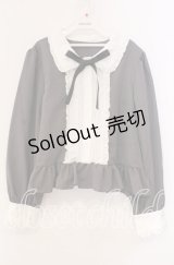 Cherirulu Chocola / MYリボンマルエリブラウス LL グレー×シロ O-25-11-11-090-LO-BL-IG-ZT263