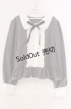 画像1: Cherirulu Chocola / MYリボンマルエリブラウス LL グレー×シロ O-25-11-11-090-LO-BL-IG-ZT263