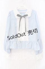 Cherirulu Chocola / MYリボンマルエリブラウス LL サックス×シロ O-25-11-11-091-LO-BL-IG-OS