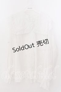 merry jenny / Wフリルオーバーブラウス  シロ O-25-11-11-2032-LO-BL-IG-OS