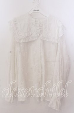 画像1: merry jenny / Wフリルオーバーブラウス  シロ O-25-11-11-2032-LO-BL-IG-OS