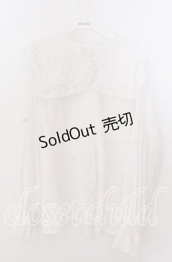 画像1: merry jenny / Wフリルオーバーブラウス  シロ O-25-11-11-2032-LO-BL-IG-OS