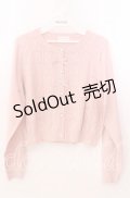 m petit by misako / AM*ハート透かしニットカーディガン Ｍ ピンク O-25-11-11-2036-LO-TO-IG-OS