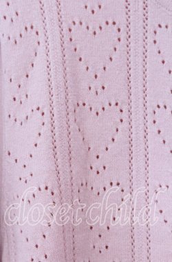 画像2: m petit by misako / AM*ハート透かしニットカーディガン Ｍ ピンク O-25-11-11-2036-LO-TO-IG-OS