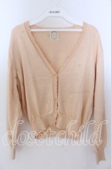 F&A / シアーフラワー釦UVカットニットカーディガン  サーモン O-25-11-11-2037-LO-TO-IG-ZT510