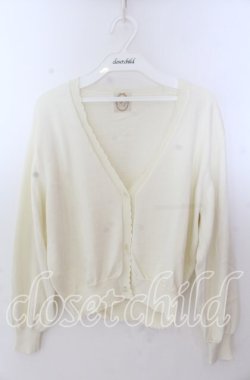 画像1: F&A / シアーフラワー釦UVカットニットカーディガン  オフ O-25-11-11-2038-LO-TO-IG-OS