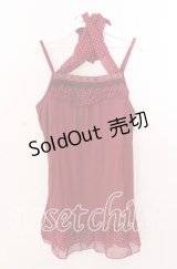 axes femme / ドットシフォンホルターキャミソール  アカ O-25-11-11-2040-AX-TO-IG-OS