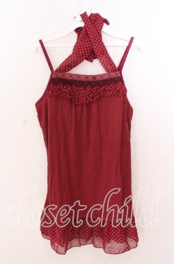画像1: axes femme / ドットシフォンホルターキャミソール  アカ O-25-11-11-2040-AX-TO-IG-OS