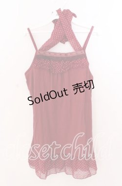 画像1: axes femme / ドットシフォンホルターキャミソール  アカ O-25-11-11-2040-AX-TO-IG-OS