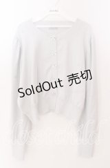 Cherirulu Chocola / リボンボタンカーディガン 3Ｌ シルバー O-25-11-11-2005-LO-TO-IG-OS