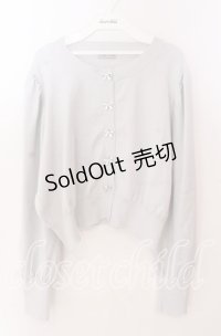 Cherirulu Chocola / リボンボタンカーディガン 3Ｌ シルバー O-25-11-11-2005-LO-TO-IG-OS