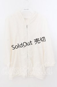 axes femme / シフォンフリルZIPパーカー  アイボリー O-25-11-11-2041-AX-TO-IG-OS