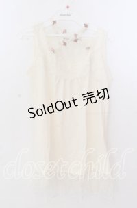 axes femme / ストラップ付ロングタンク  アイボリー O-25-11-11-2042-AX-TO-IG-OS