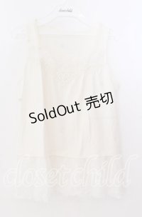 axes femme / ドットチュールタンクトップ  アイボリー O-25-11-11-2043-AX-TO-IG-OS