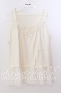 画像1: axes femme / ドットチュールタンクトップ  アイボリー O-25-11-11-2043-AX-TO-IG-OS