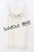 axes femme / 巻き薔薇タックタンクトップ  アイボリー O-25-11-11-2045-AX-TO-IG-OS