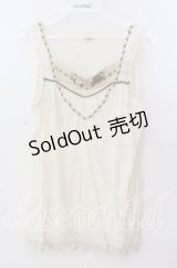 axes femme / 巻き薔薇タックタンクトップ  アイボリー O-25-11-11-2045-AX-TO-IG-OS