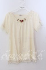 axes femme / ガーデン半袖インナープルオーバー  アイボリー O-25-11-11-2046-AX-TO-IG-ZT317