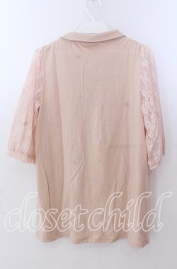 画像5: axes femme / 胸元レース使い襟付プルオーバー Ｍ ピンクベージュ O-25-11-11-2048-AX-TO-IG-OS