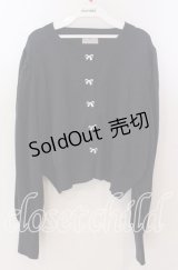 Cherirulu Chocola / リボンボタンカーディガン 3Ｌ ネイビー O-25-11-11-2006-LO-TO-IG-OS