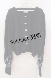 Cherirulu Chocola / リボンボタンカーディガン 3Ｌ ネイビー O-25-11-11-2006-LO-TO-IG-OS