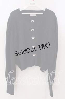 画像1: Cherirulu Chocola / リボンボタンカーディガン 3Ｌ ネイビー O-25-11-11-2006-LO-TO-IG-OS
