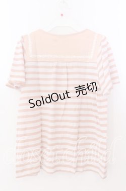 画像3: axes femme / ボーダーセーラー風tシャツ  ピンク×シロ O-25-11-11-2051-AX-TO-IG-OS