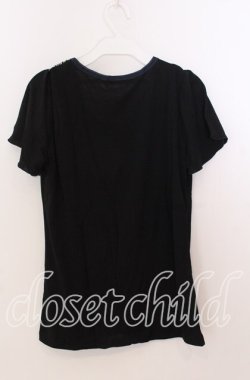 画像3: axes femme / 刺繍&レース半袖プルオーバー  クロ O-25-11-11-2053-AX-TO-IG-OS