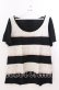 画像1: axes femme / レースボーダーTシャツ  クロ×アイボリー O-25-11-11-2054-AX-TO-IG-OS (1)