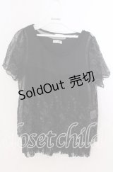 axes femme / タンク付きアンサンブルプルオーバー  クロ O-25-11-11-2056-AX-TO-IG-OS