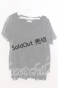 axes femme / タンク付きアンサンブルプルオーバー  クロ O-25-11-11-2056-AX-TO-IG-OS