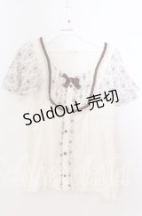 axes femme / 花柄切替プルオーバー  オフ O-25-11-11-2057-AX-TO-IG-OS