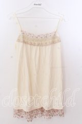 axes femme / 総レース・立体お花付きキャミソール  オフ O-25-11-11-2058-AX-TO-IG-OS