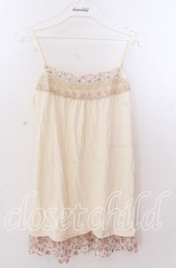 画像1: axes femme / 総レース・立体お花付きキャミソール  オフ O-25-11-11-2058-AX-TO-IG-OS