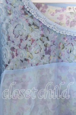 画像2: axes femme / レースシフォンレイヤード風トップス  サックス O-25-11-11-2059-AX-TO-IG-OS