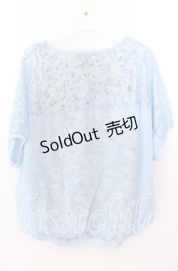 画像3: 【SALE】axes femme / レースシフォンレイヤード風トップス  サックス O-25-11-11-2059-AX-TO-IG-ZT257