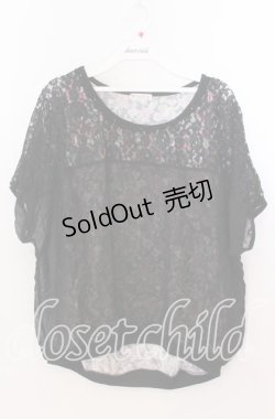 画像1: 【SALE】axes femme / レースシフォンレイヤード風トップス  クロ O-25-11-11-2061-AX-TO-IG-ZT277