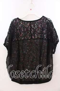 画像3: axes femme / レースシフォンレイヤード風トップス  クロ O-25-11-11-2061-AX-TO-IG-OS