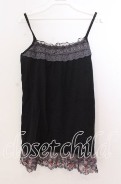 画像1: axes femme / 総レース・立体お花付きキャミソール  クロ O-25-11-11-2062-AX-TO-IG-OS