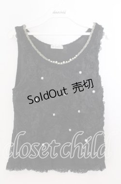 画像1: axes femme / 薔薇生地タンクトップ  クロ O-25-11-11-2063-AX-TO-IG-OS