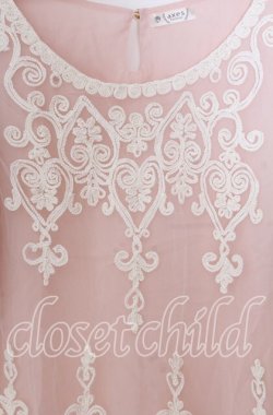 画像2: axes femme / パール付きコード刺繍ブラウス  ピンク O-25-11-11-2064-AX-TO-IG-OS