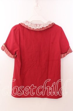 画像5: axes femme / ストライプ切り替えポロシャツ  アカ O-25-11-11-2065-AX-TO-IG-OS