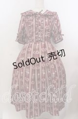 axes femme kawaii / RosyBear柄ワンピース  アカ O-25-11-11-2068-AX-OP-IG-OS