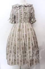 axes femme kawaii / RosyBear柄ワンピース  グリーン O-25-11-11-2069-AX-OP-IG-OS