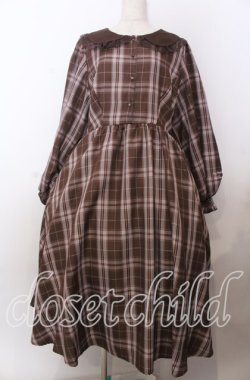 画像1: m petit by misako / マイメロチェックフレアワンピース 3Ｌ ブラウン O-25-11-11-2070-LO-OP-IG-OS