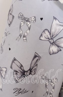 画像2: Lovely Tency / 眞白ありすコラボ/リボンプリントワンピース LL サックス O-25-11-11-2071-LO-OP-IG-OS