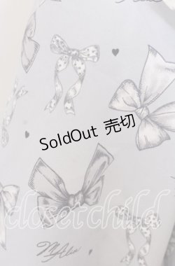 画像2: Lovely Tency / 眞白ありすコラボ/リボンプリントワンピース LL サックス O-25-11-11-2071-LO-OP-IG-OS
