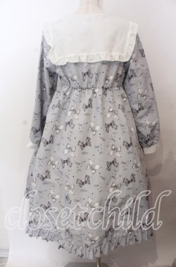 画像3: Lovely Tency / 眞白ありすコラボ/リボンプリントワンピース LL サックス O-25-11-11-2071-LO-OP-IG-OS