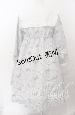 画像3: Lovely Tency / 眞白ありすコラボ/リボンプリントワンピース LL サックス O-25-11-11-2071-LO-OP-IG-OS