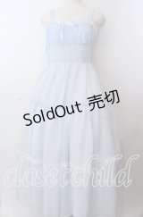 Lovely Tency / 眞白ありすコラボ/ティアードジャンパースカート LL サッックス O-25-11-11-2072-LO-OP-IG-OS